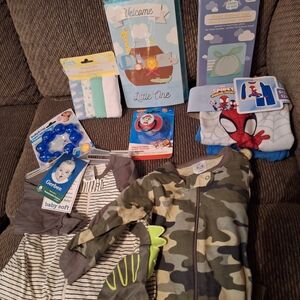 Bundle: Gerber Onsies 3-6m, Spidey PJs 12m, PawPat Pac, +